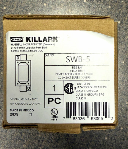 Killark swb feed thru device - killark,